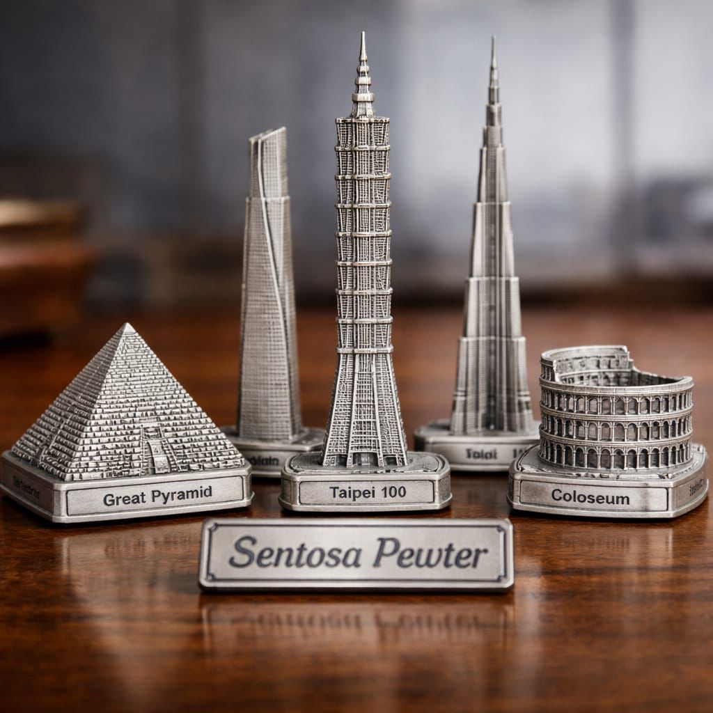 Sentosa Pewter Wonders of the World Set