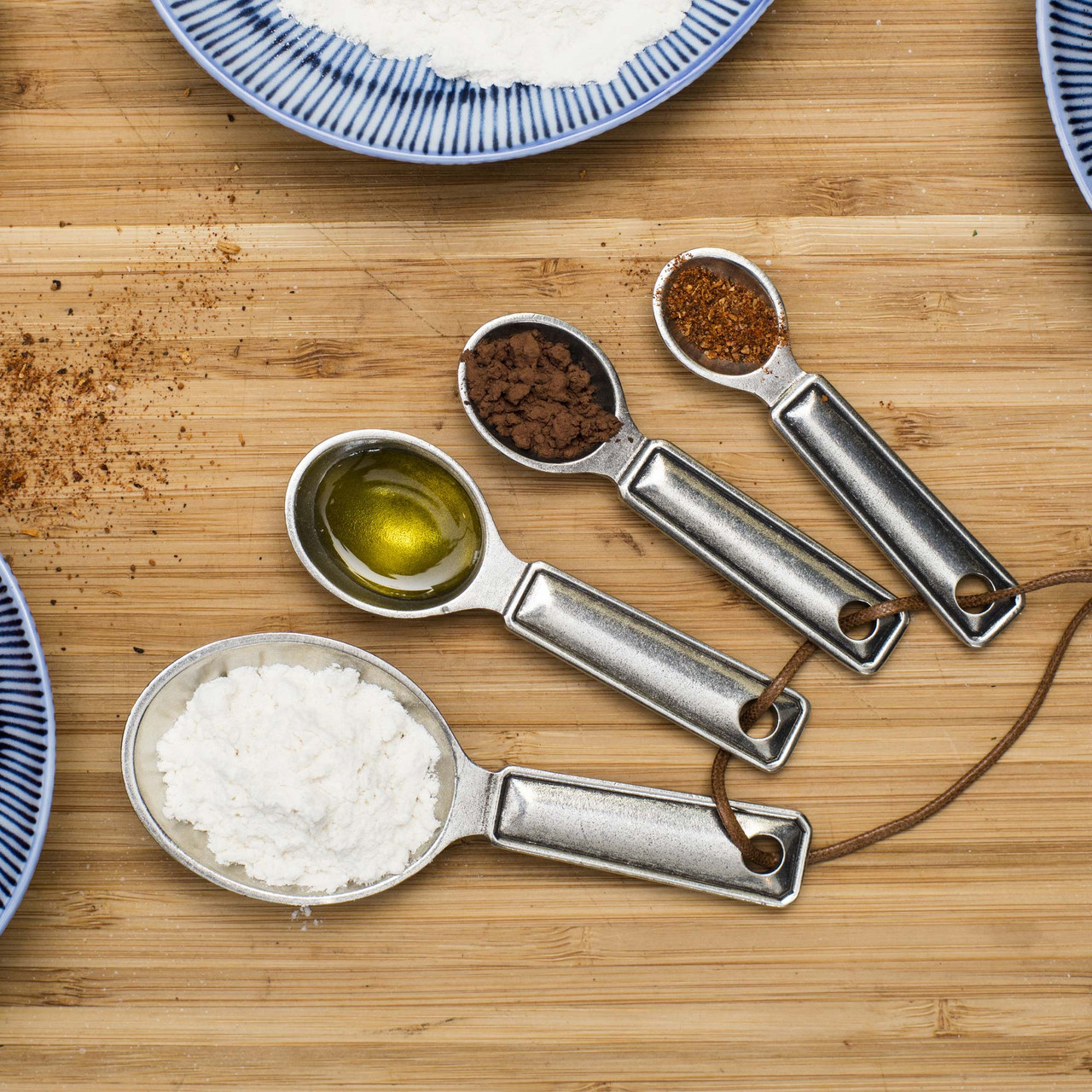 Pewter measuring spoons